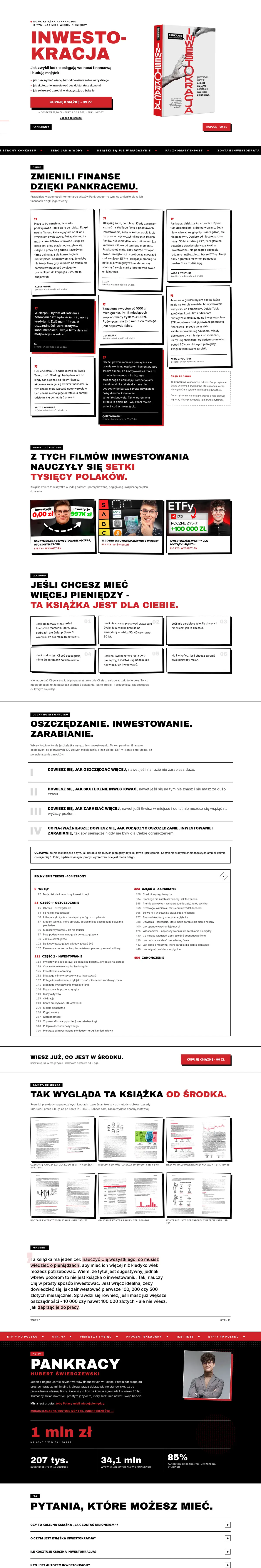 Strona sklepu Inwestokracja od góry do dołu: pakiety książki, opinie czytelników, filmy autora, spis treści i zamówienie